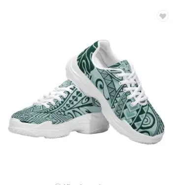 

New Polynesian Traditional Tribal Print Chunky White Sneakers For Ladies Vintage Comfortable Chunky Shoes Women's Casual Shoes