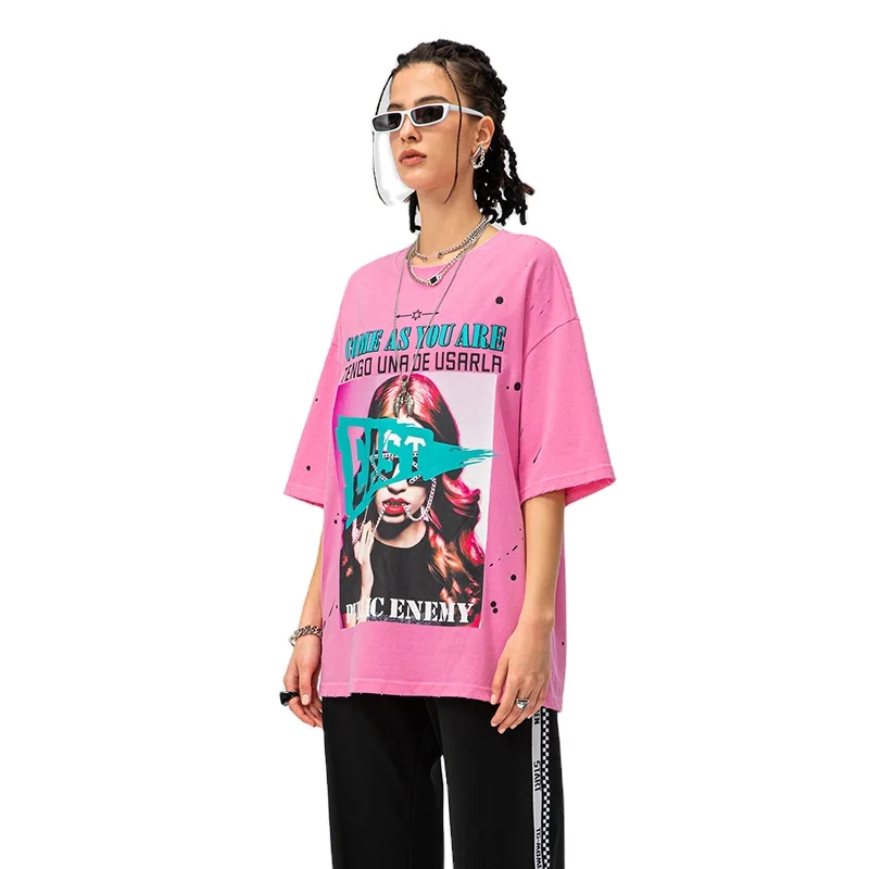 

Plus Size 100% Cotton T-Shirt with High Quality Casual Summer Graphic Printings T shirts For Women, Blue, rose red, yellow, white