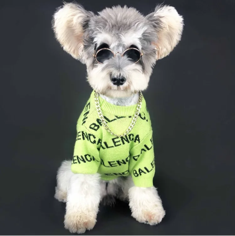 

Luxury Classic Pet Sweater Jumper Dog Striped Cardigan Teddy Sweater Fashion Brand Dog Coat Clothes, As picture