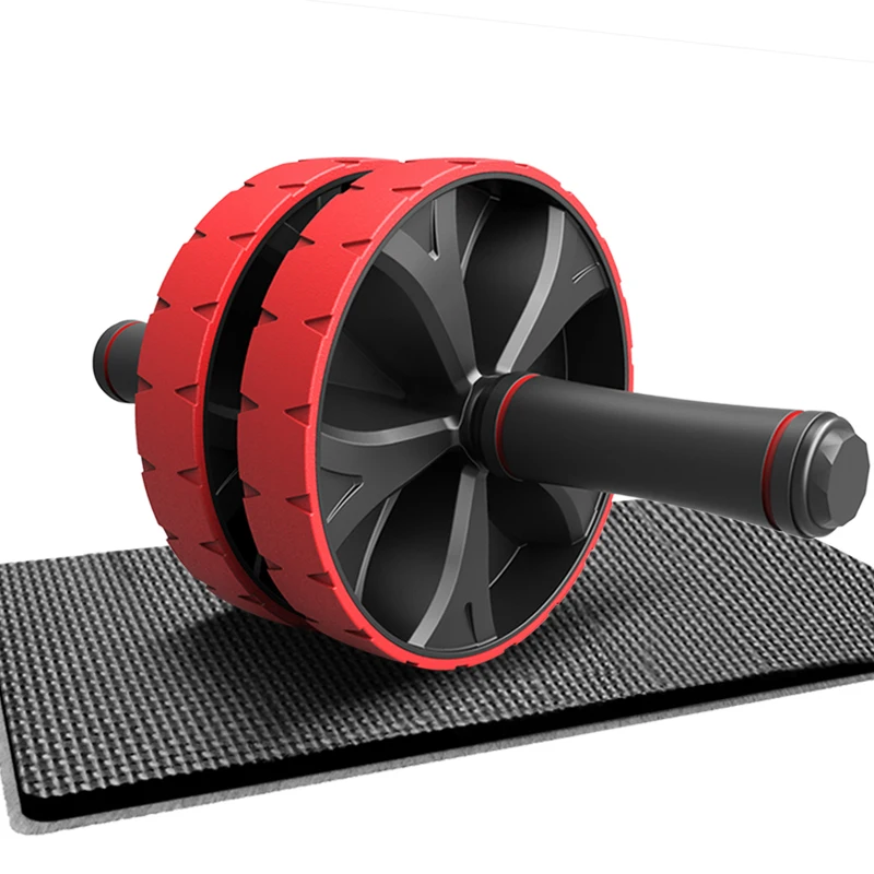 

Amazon Home Gym Indoor Yoga Muscle Strength Training Strength Exercise Double Wheel AB Wheel Roller, Red/black