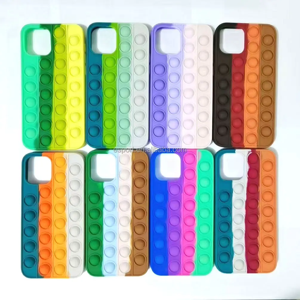 

Funny for iPhone Case Cute 3D Unique Fidget toys pop it phone case for iphone 11/12 pro max, silicone pop its phone covers popit