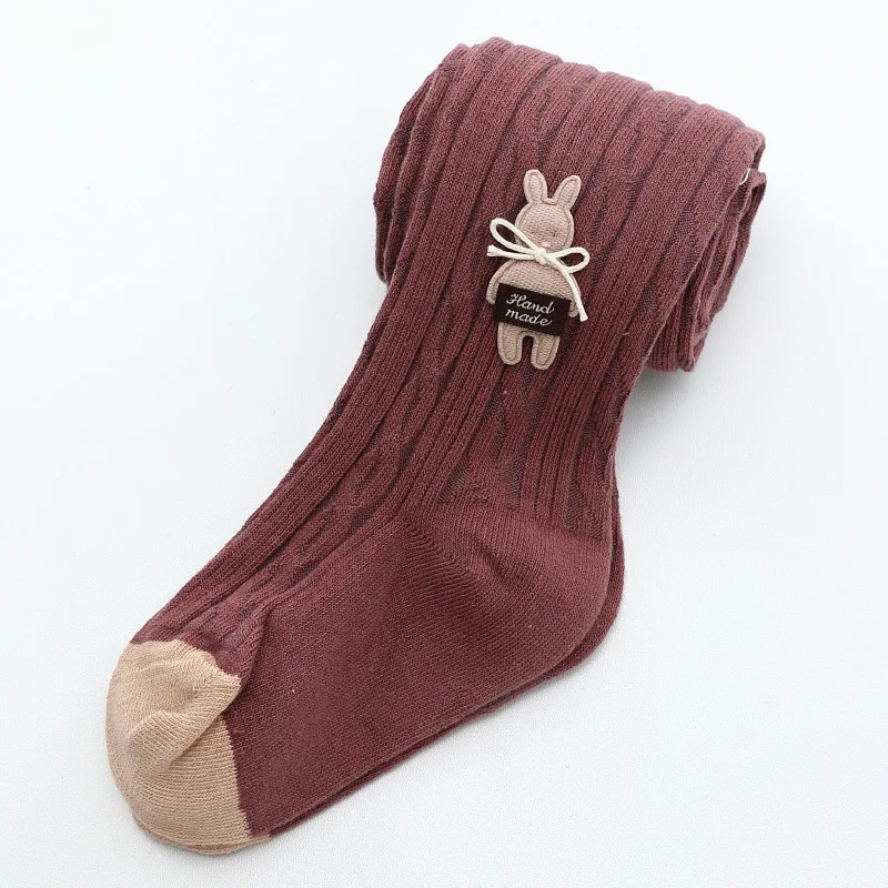 

Custom kids baby cotton ribbed tights, White/purple/black/orange/pink/grey/brown