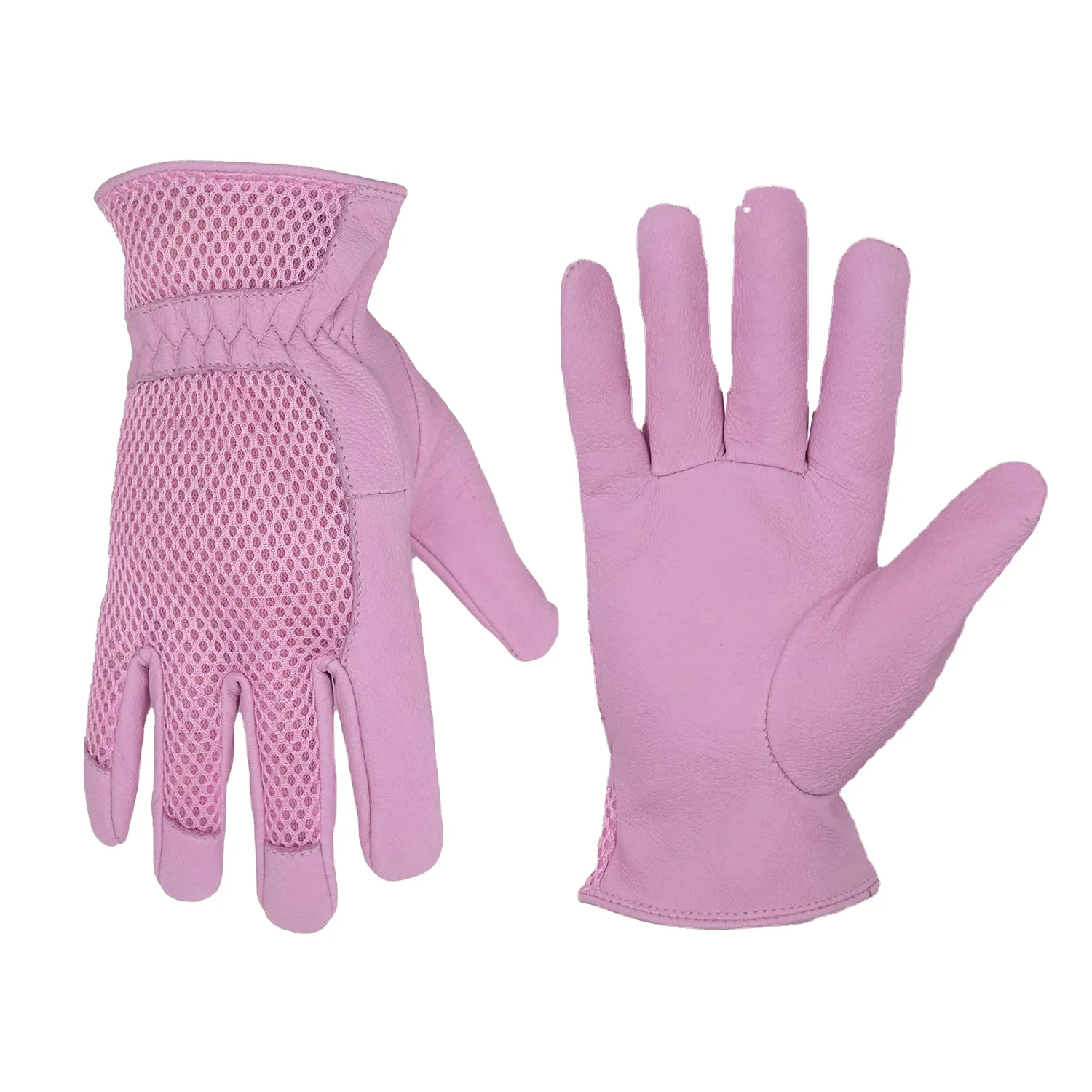 

PRISAFETY In Stock Women Leather Rose Pruning Gloves Pigskin Driving Gloves Landscapes Gardening Leather Gloves, Pink
