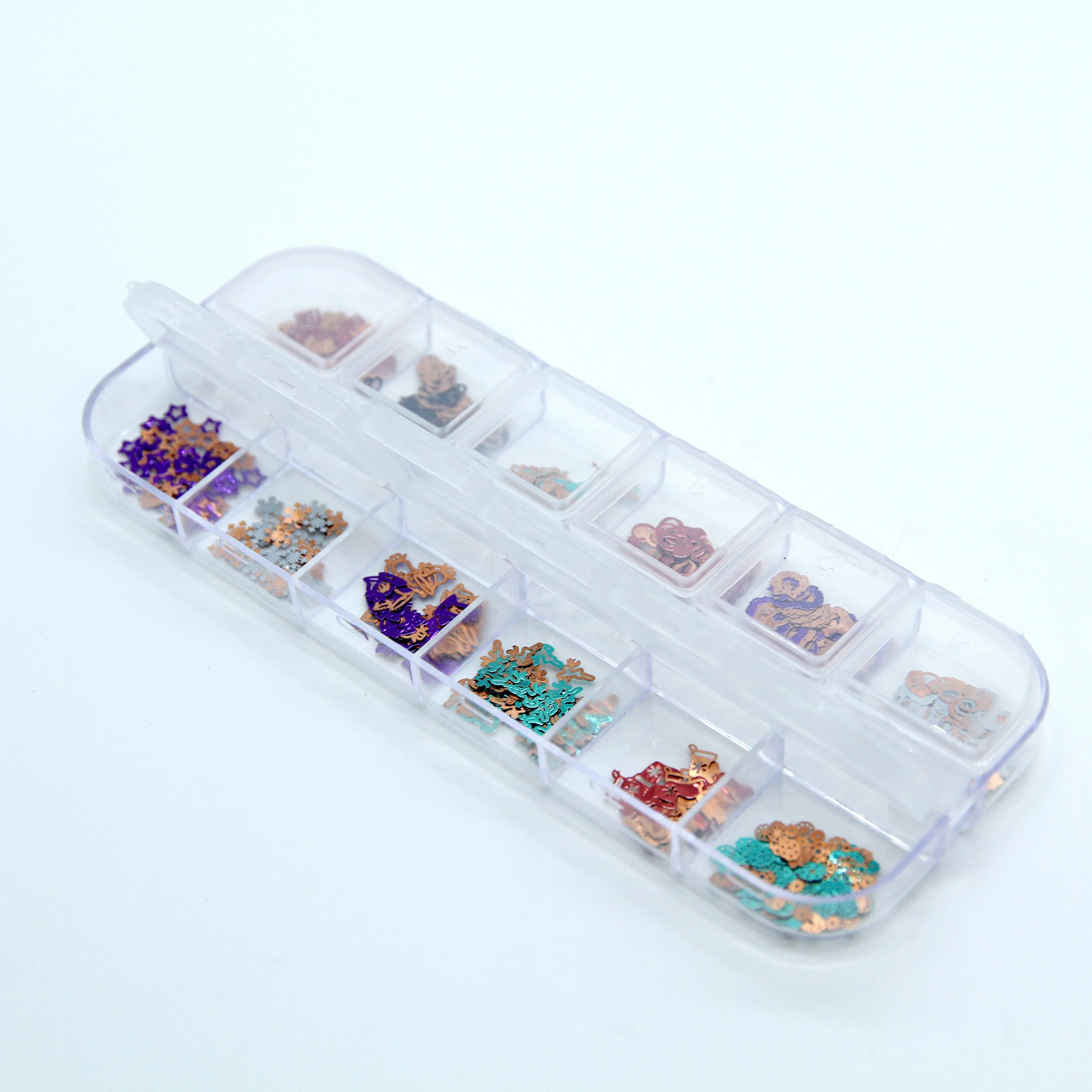 

Factory Ready To Ship Professional 30 styles DIY Nail Decoration Alloy Metal Rhinestone 3D Christmas Nail Art, Red green black purple white