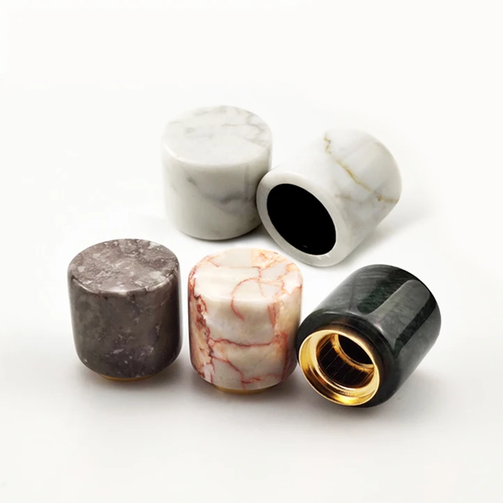 

Special luxury natural round square marble cap for perfume packaging bottle