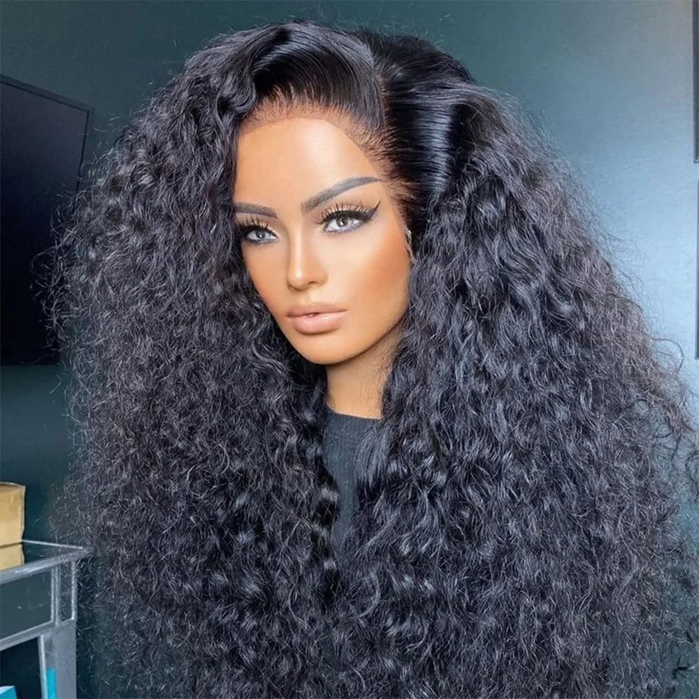 

Cuticle Aligned Virgin Hair Lace Front Wigs Curly 180Density HD Lace Frontal Wig Human Hair For Black Women Kinky Curly Hair Wig