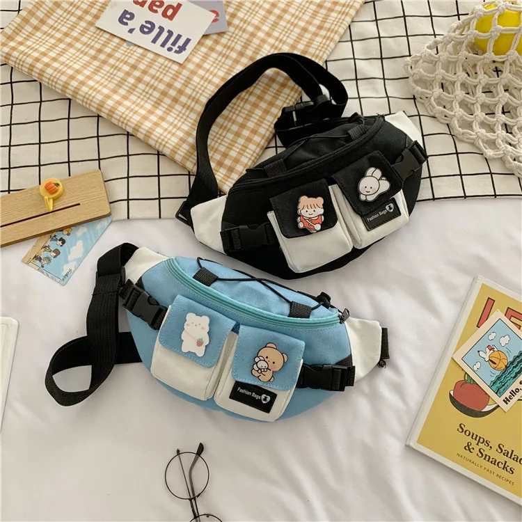

Wholesale Fashionable Canvas Messenger Bag Colorful Cute Chest Bag Ladies Shoulder Bag With Pattern