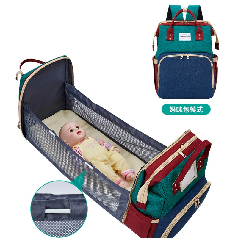 

Diaper Bag Backpack Large Multifunction Travel Back Pack Maternity Baby Nappy Changing Bags Large Capacity Linen Unisex with USB, Patchwork blue/black/pink/red/bright blue/purple/gray/green/navy blue