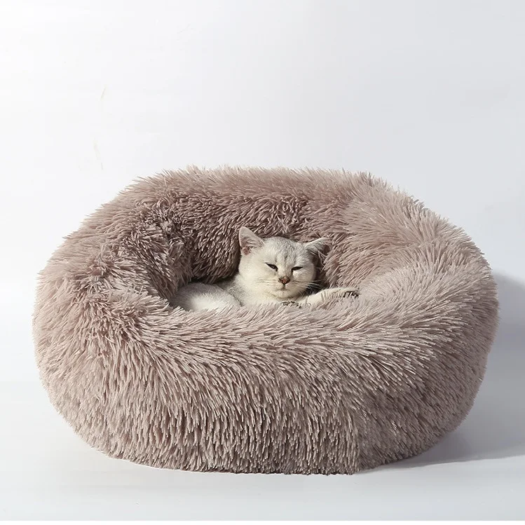 

Amazon Hot Selling Warm Autumn Winter Plush Round Pet Bed Dog Cat Mat, 9 colors