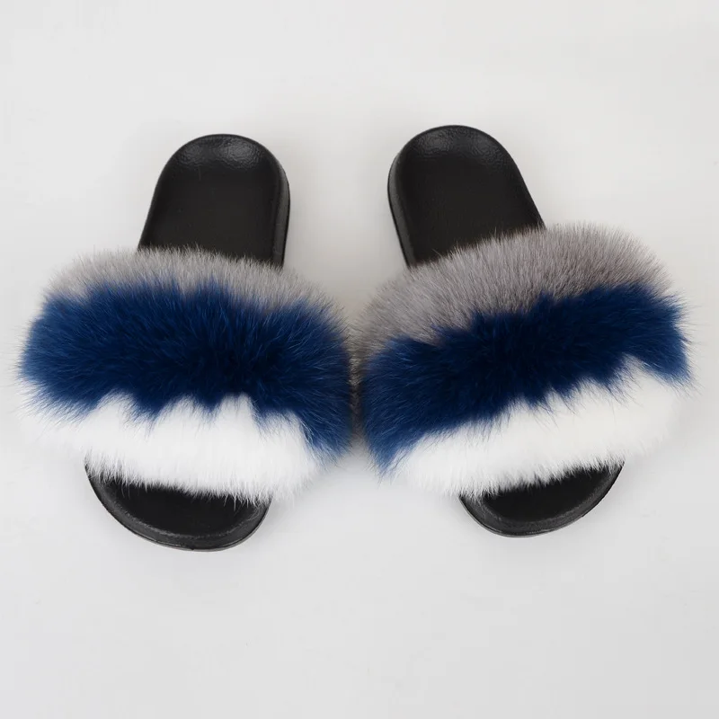 

Women Girls Fashion Fox Fur Slides Sandals, 60 colors