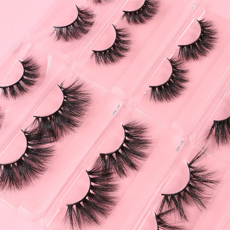 

wholesale 30mm fluffy lashes vendor customized lash packaging box logo private label 25mm 5d curly false eyelashes mink