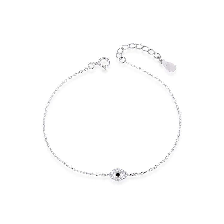 

Fashion 925 sterling silver hand jewelry factory wholesale evil eye bracelet 2019