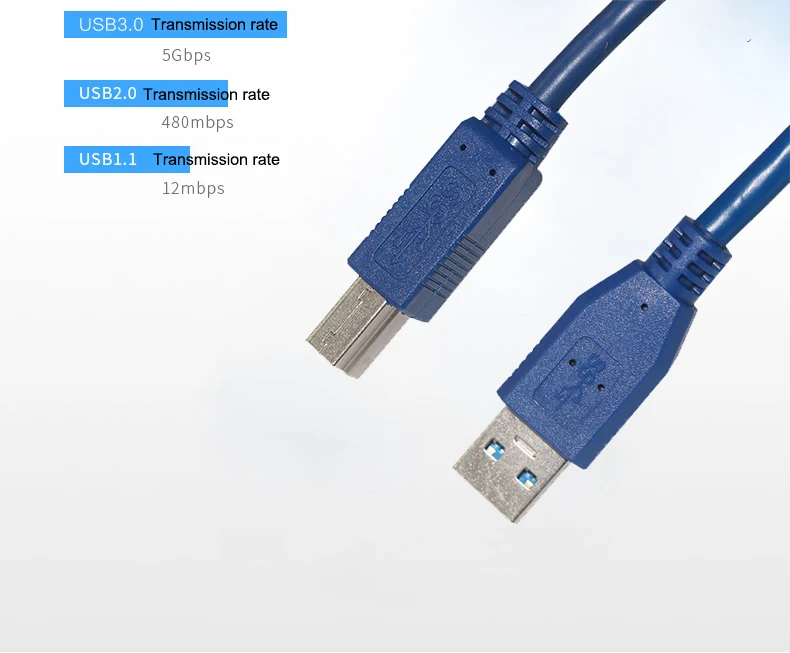 1m 2m 3m 5Gbps Standard USB 3.0 Type A Male to B Male Cable for Printer Scanner Cord - ANKUX.COM