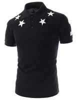 

Low Moq Wholesale Short Sleeve Breathable Star Pattern Printing Men's Golf Polo T Shirt