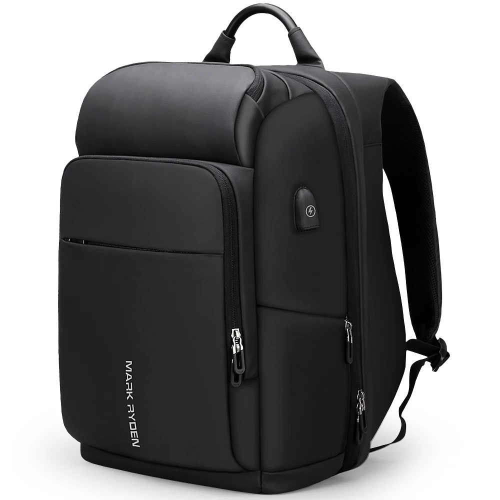 

Mark Ryden high quality large capacity laptop backpack travel bag with USB charging port, Black