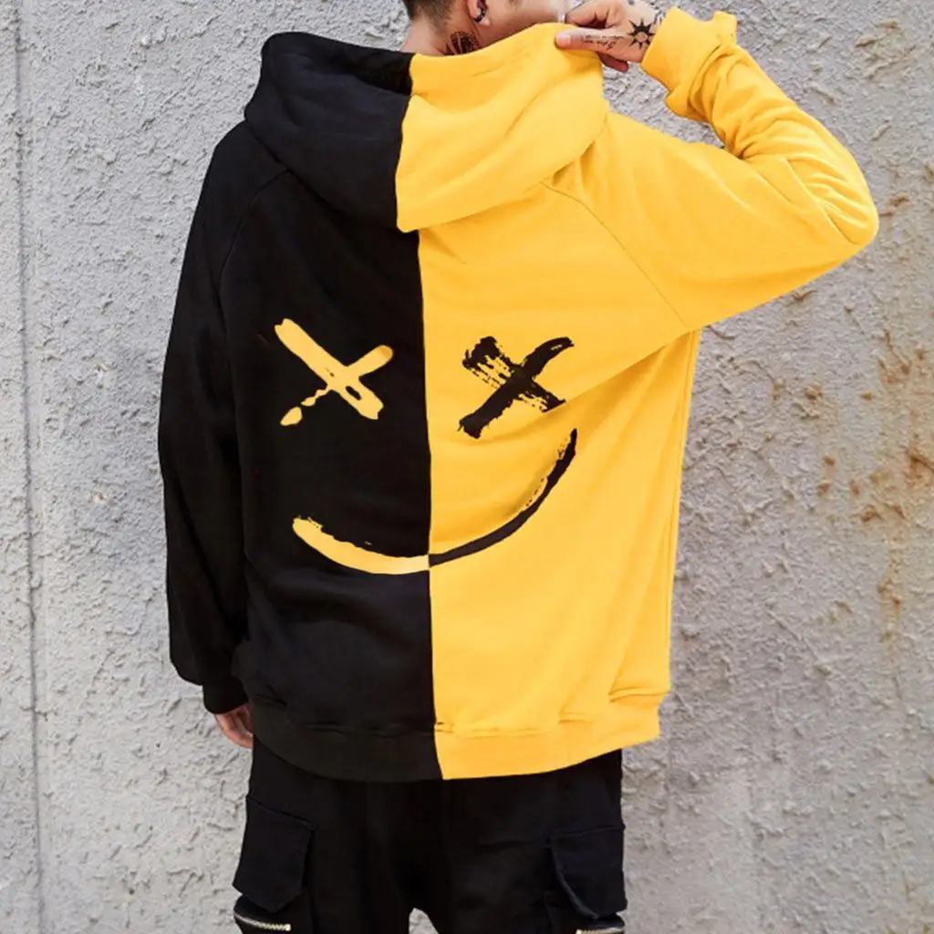 

BL21MH0009 billion yellow stitching fleece black knitted 2021 with factory unisex colorblock hoodie swetshirt men, Red