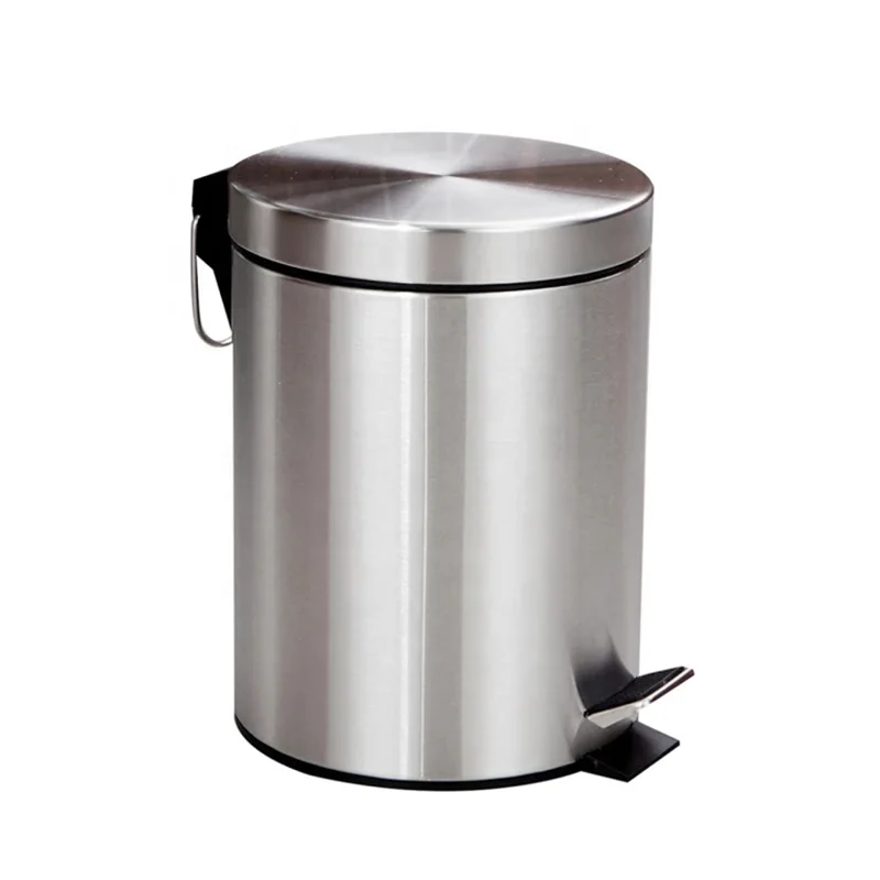 

New polishing finishing stainless steel spiral pedal bin trash can waste bin dust bin for indoor3L/5L/12L/20L/30L