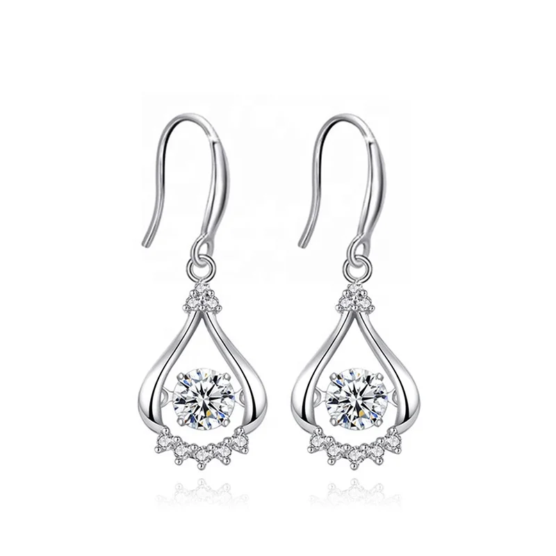 

Hot Selling Water Drop Shaped Shiny Jitter Zircon Woman Earrings EAC227