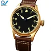 Italian Leather strap men watches bronze watch with original Automatic watch movement