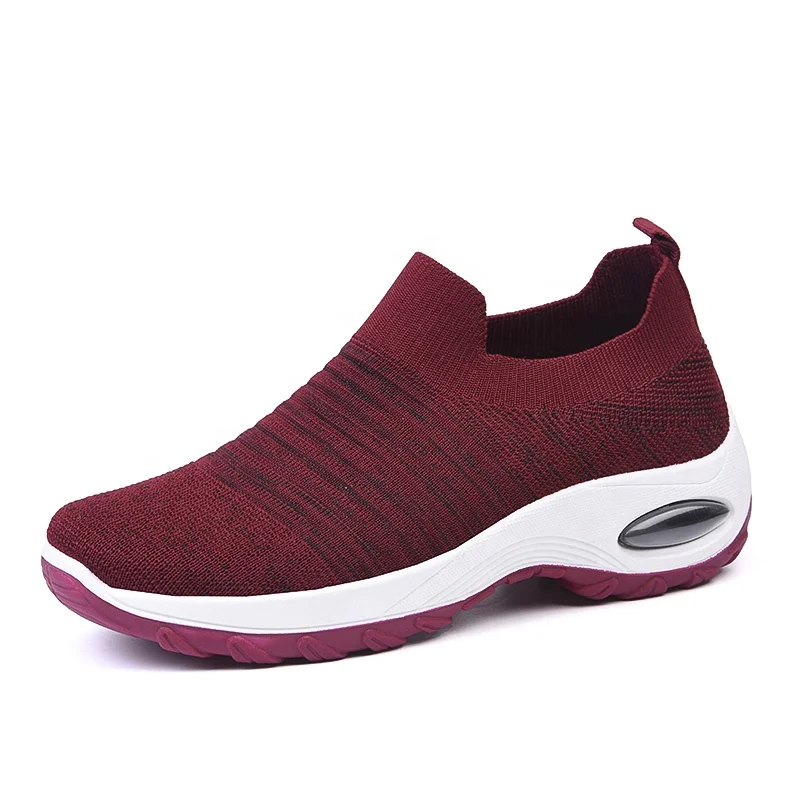 

Air Cushioning Women Running Shoes Slip On Sock Sneakers Breathable Mesh Casual Swing Shoes sport shoes for women