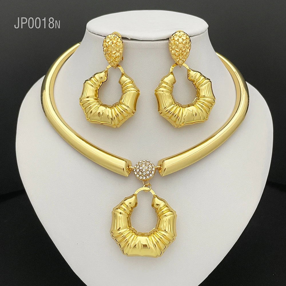 

african jewelry sets creative design Simplicity necklace earring set jewelry ensemble de bijoux en or de dubai