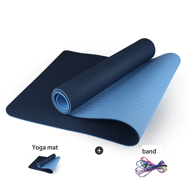 

china factory wholesale 6MM double layers TPE exercise fitness sport yoga mat, Customized color