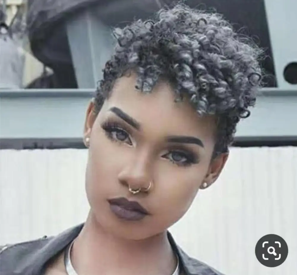 

Women grey kinky curly virgin human ponytail hair extension salt & pepper silver grey hair ponytail hairpiece100g