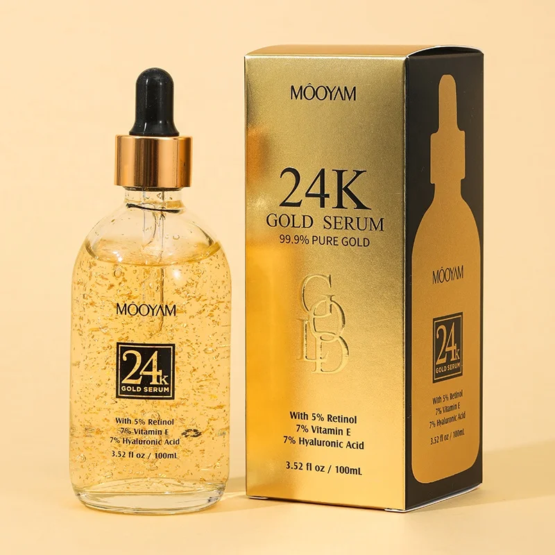 

100ml Skin Care Serum Private Label Anti Aging Wrinkle Dark Spot 24k Gold Serum for Whitening 24k Gold Face Serum