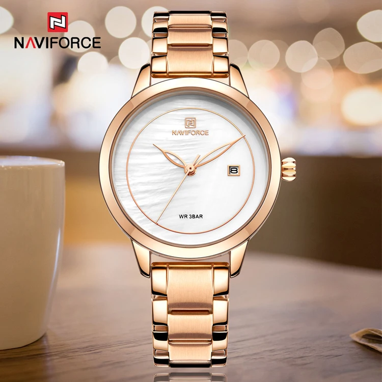 

NAVIFORCE Watch 5008 reloj mujer relogio feminino Rose Gold Women Fashion Wrist Watch For Ladies Waterproof girls watches