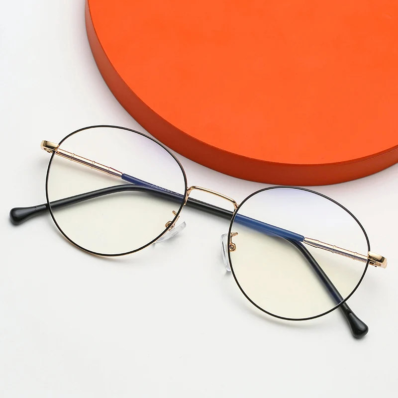 

Yiwu Wholesale Lunettes Stock Glasses Anti Blue Ray Unisex Metal Optical Eyeglass Frame Gafas Manufacturers China, Black,gold,silver