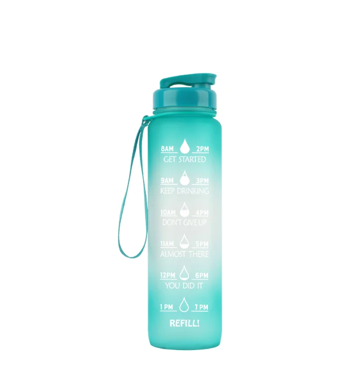 

1 littre Eco friendly Water Bottle BPA Free Tritan Water Bottles With Custom Logo Motivational Water Bottle Manufacturer, Sky bule/black/pink/green