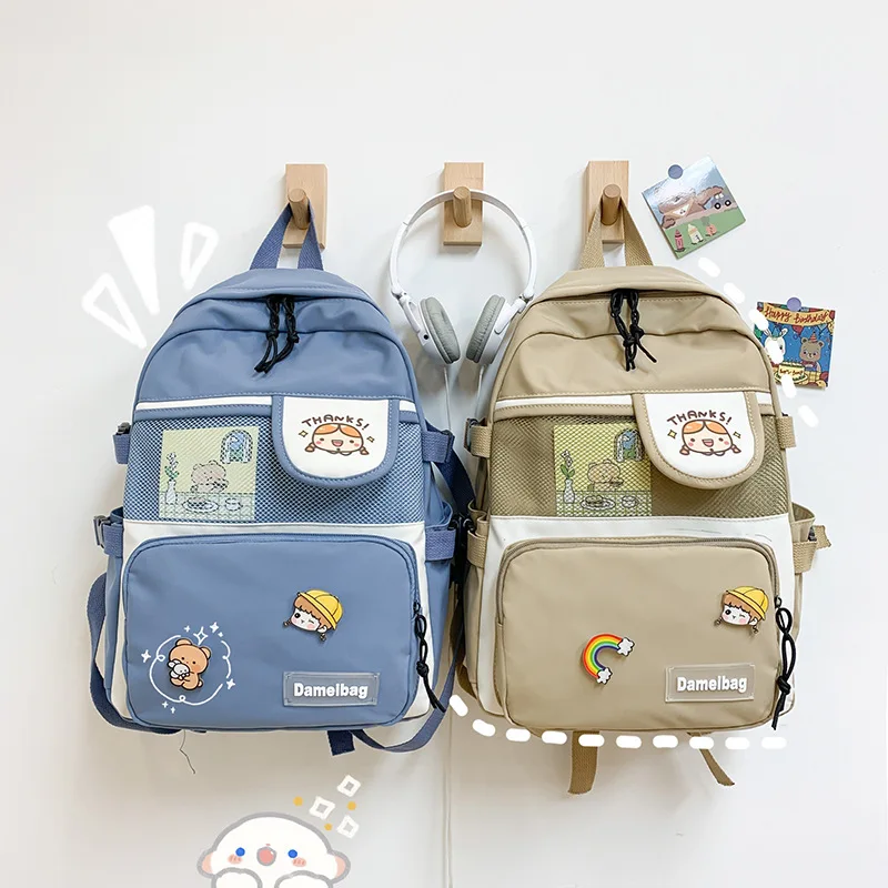 

2021 new cartoon student schoolbag female Korean high school student backpack leisure travel backpack for women, Customized color