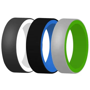2020 Newest Style Double Color silicone wedding ring for Men 2
