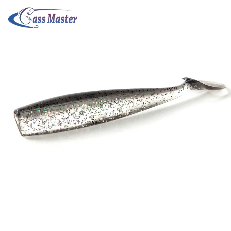 

Bassmaster black minnow soft bait fishing lures 100mm 7.7g Soft Plastic Shad Worm lures Wobblers