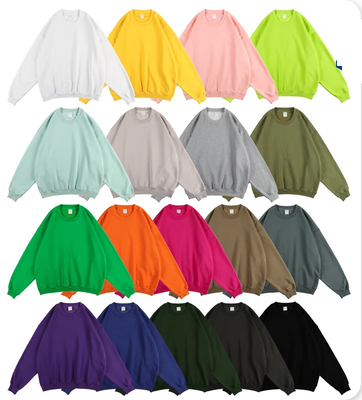 

Drop shipping mens crewneck autumn pullover style sweatshirt oversized cotton fleece crewneck sweatshirt, Customized color