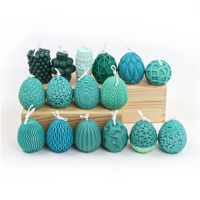 

J554 DIY Custom New Creative Round Pillar Mould For Candle Making Easter Egg Silicone Candle Molds