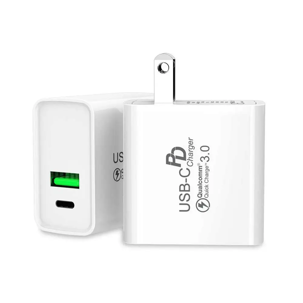 

For iphone 12 fast charger US EU UK Plug adapter 18W QC 3.0 USB C Adapter PD wall charger