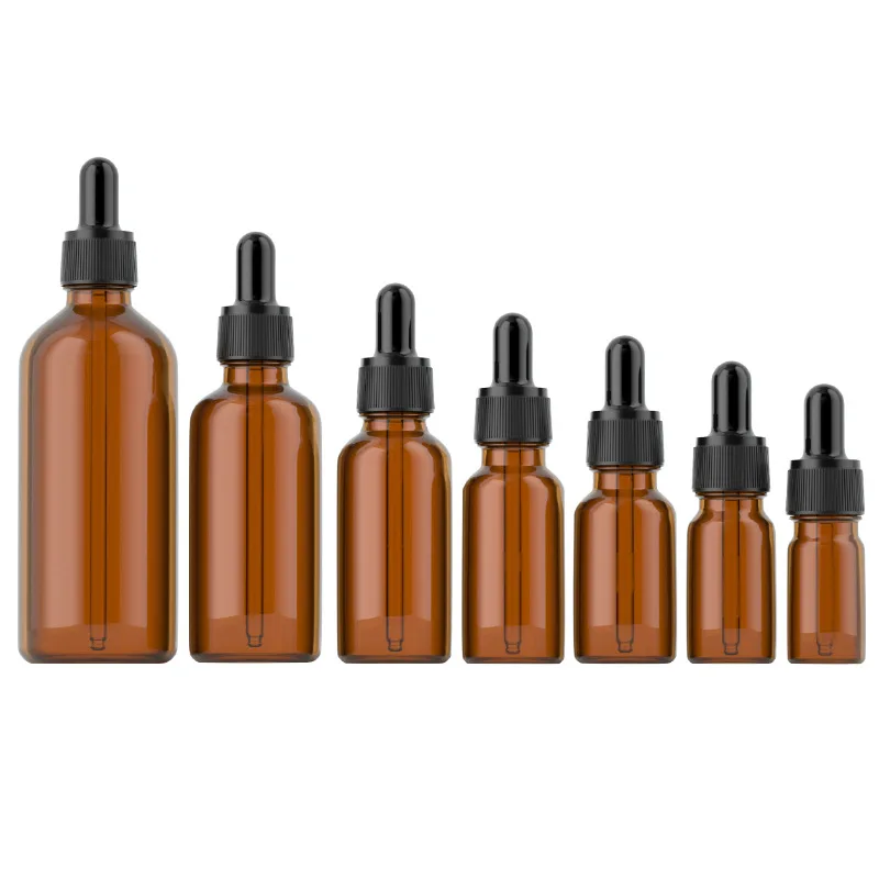 

Empty 5ml 10ml amber essential oil online customization dropper bottle