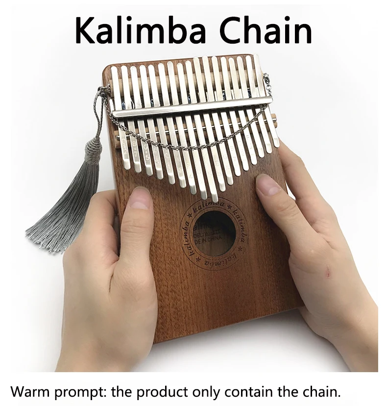 

Music Instrument Accessories Vibrator 17 Keys Kalimba Thumb Piano Tremolo Chain, Nature