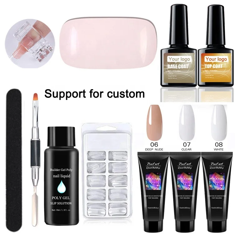 

Nude Color Polymer Rack Private Labels And UV Gel Kit Nail Polygels