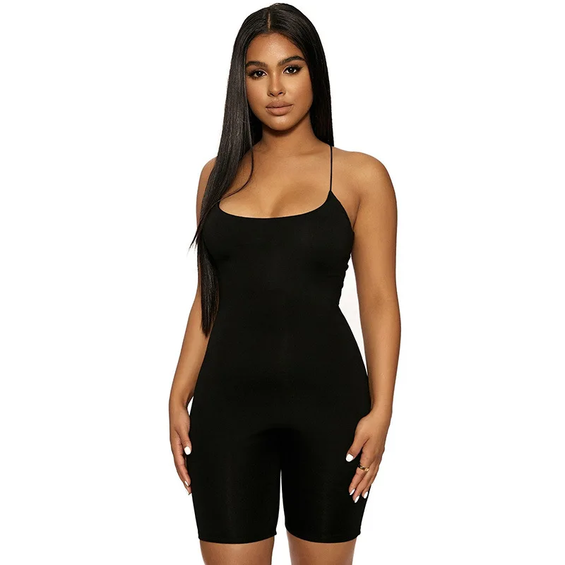 

2021 summer new women's cross straps sexy backless slim fit jumpsuit