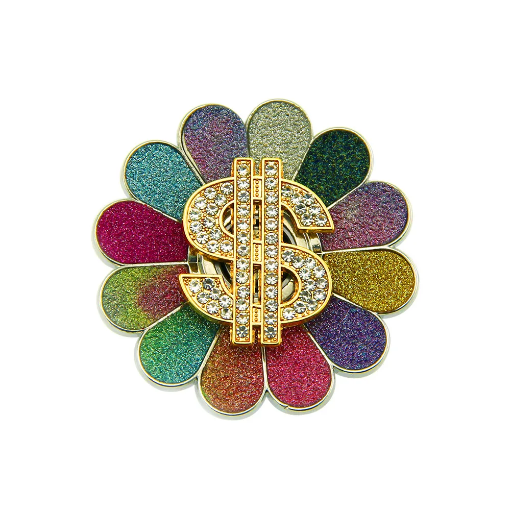 

US Dollar Design Crystal Rotating Sunflower Spinner Colorful Phone Cases Accessories jewelry DIY Craft For Decoration