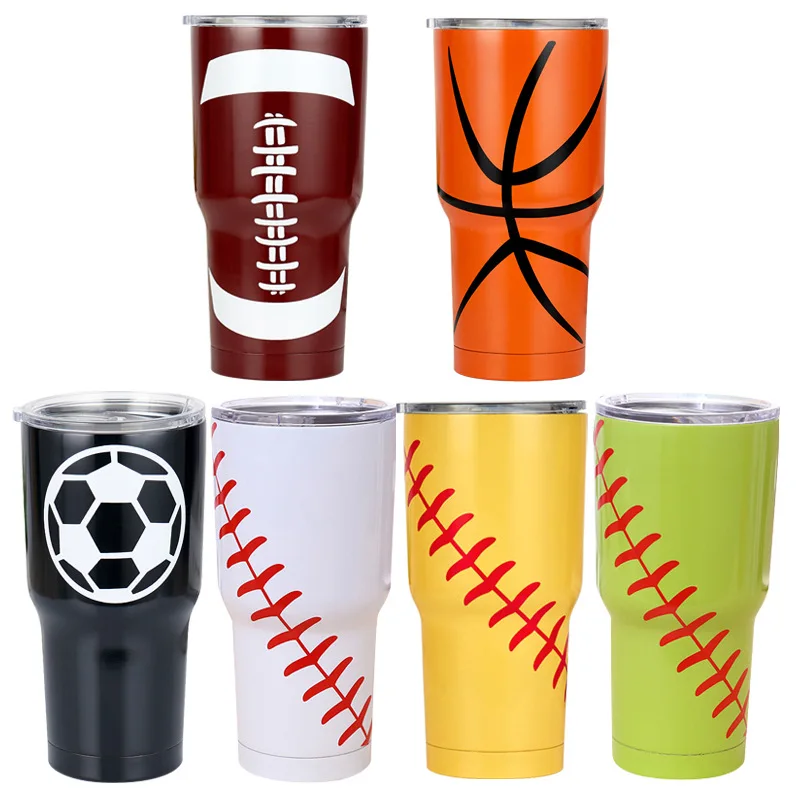 

20oz 30oz Creative Baseball Car Cup Double Stainless Steel Insulation Amazon Ice Coffee Cups