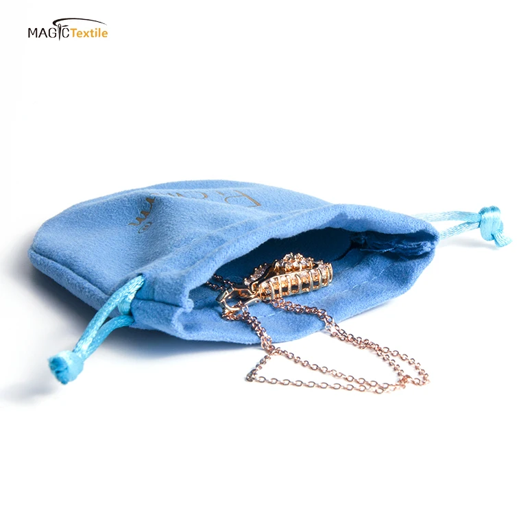 

Hot Stamped Custom Printed Velveteen Velvet Velour Suede Jewelry Pouch With Divider Insert Card Display For Earring, Customized color