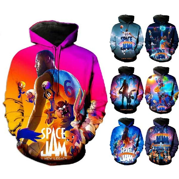 

Space Jam 3D Printed Hoodies for Men Casual Hooded Sweatshirt Men's Printed Pullover Fashion Funny Oversized Sweatshirt