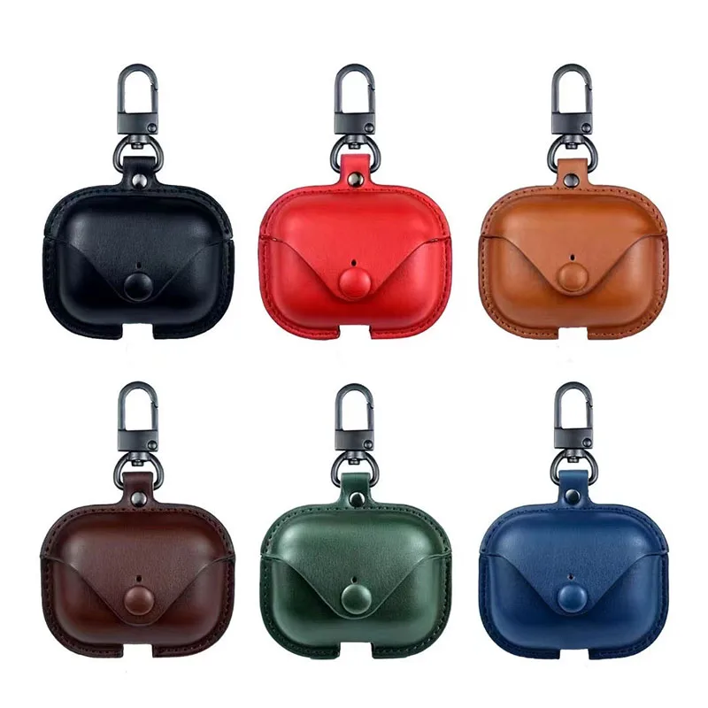 

hot selling high quality PU leather case for Airpods 2 3 pro case, Black,red, brown,dark brown, blue, green