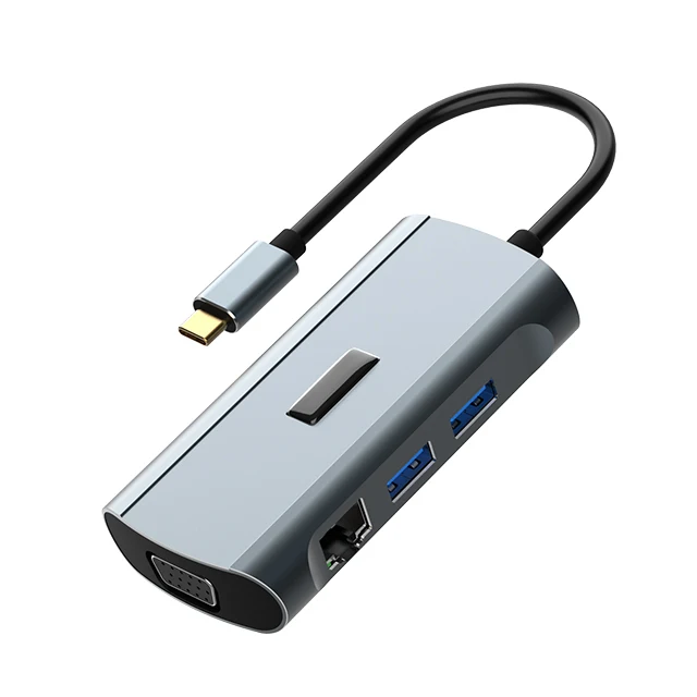 

ODM 8 in 1 Type-C Adapter USB-C Hub 4K 30hz Converter Kabel naar Ethernet 3.0 USB C VGA 8 IN 1 Hub Usb Charging Station Dock