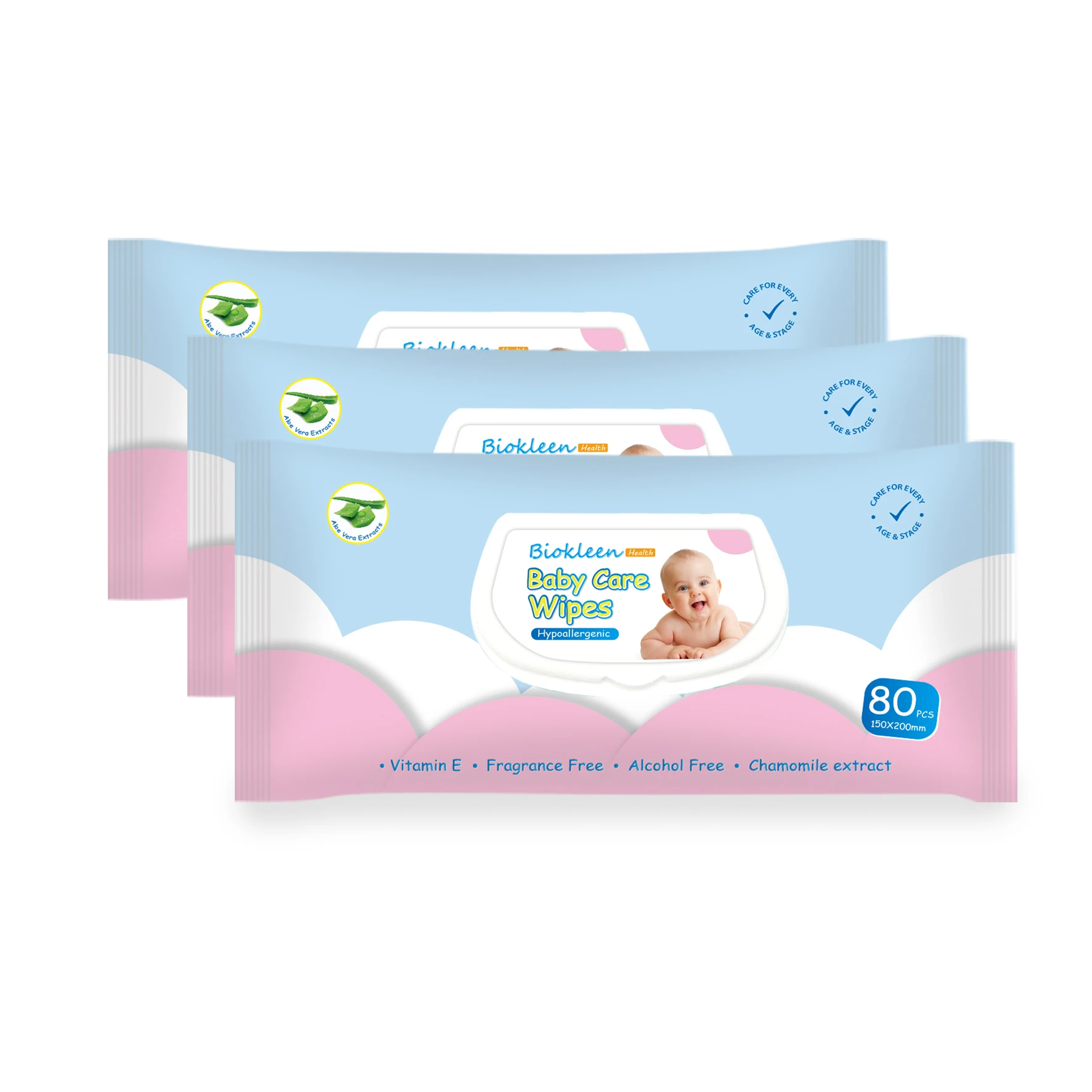 

Biokleen Sensitive Baby Wipes Travel Pack 80 Count (Pack of 24)
