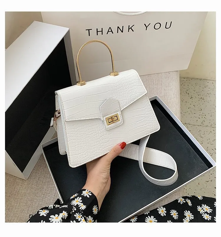 

Fashion luxury design ladies pu leather crocodile pattern shoulder crossbody messenger bags 2020 women handbags, 4colors