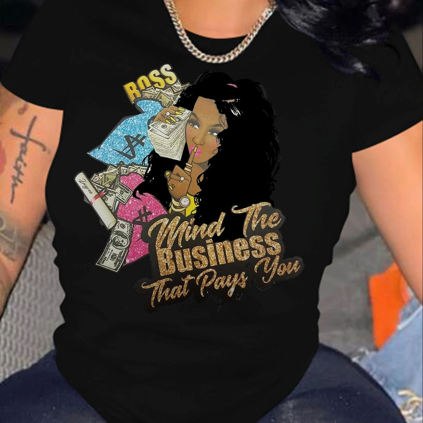 

High Quality Women T Shirt Printed Short Sleeve Women Shirt Summer Business Boss Girl Shirt Graphic Tops, White, gray, hemp gray, grass green, royal blue, sand, orange, navy